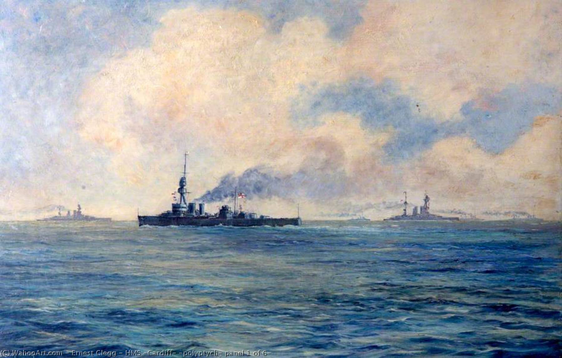 Hms 'cardiff' (polyptych, Panel 1 Of 6) — Ernest Clegg