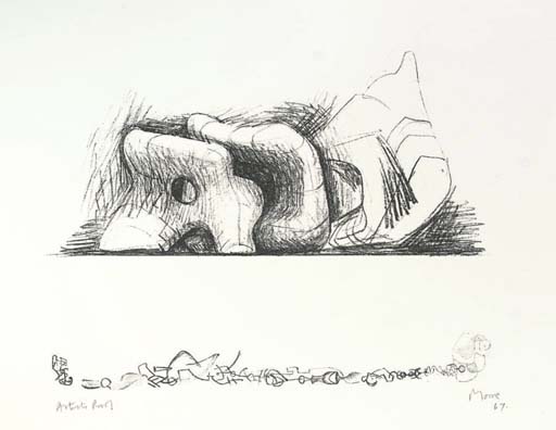 Large Reclining Figure And Small Motifs — Henry Moore