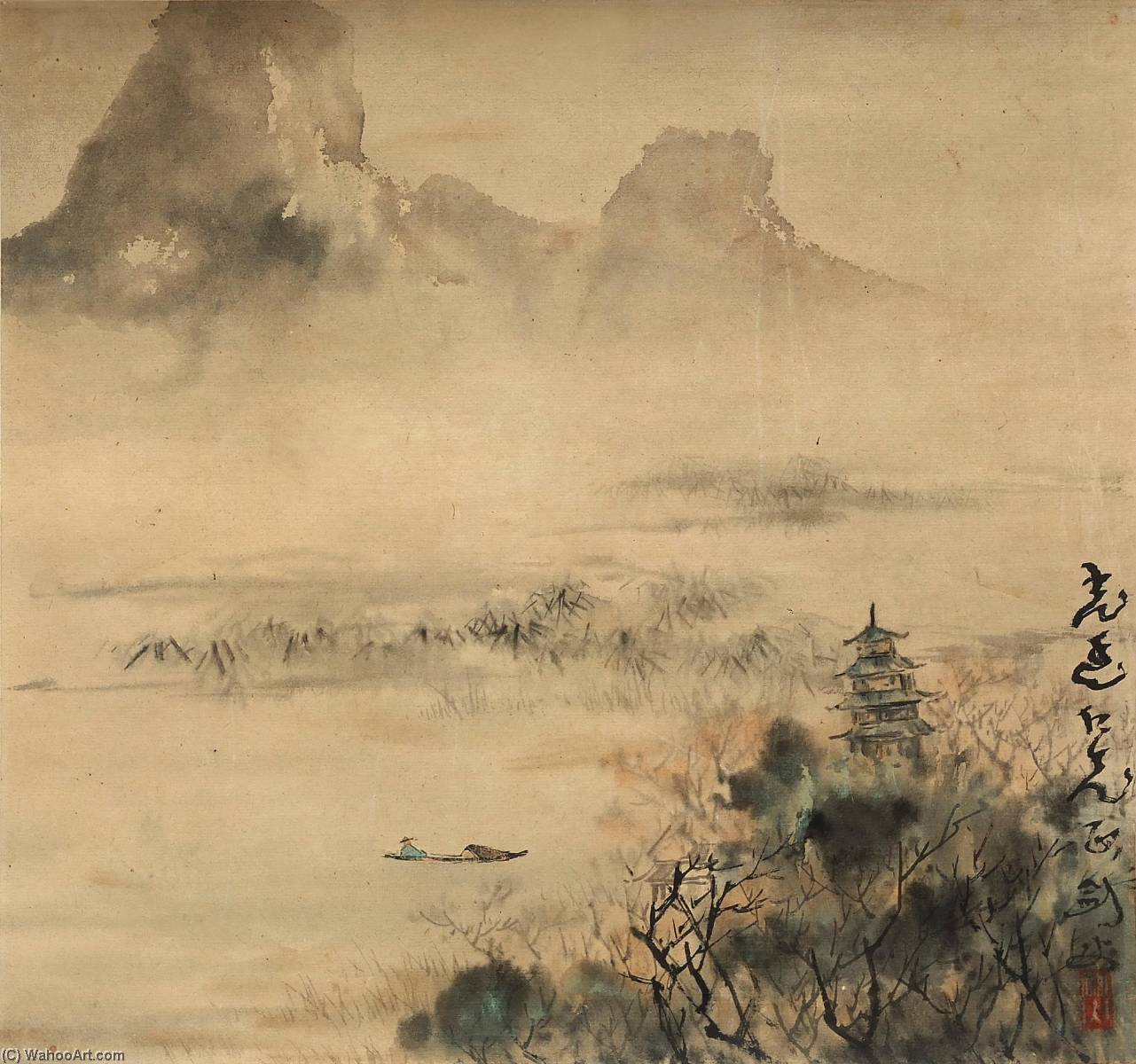 Fishing In The Lake — Gao Jianfu