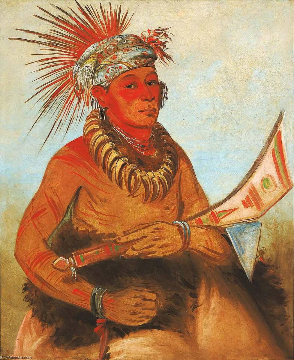 Pah Ta Cóo Chee, Shooting Cedar, A Brave — George Catlin