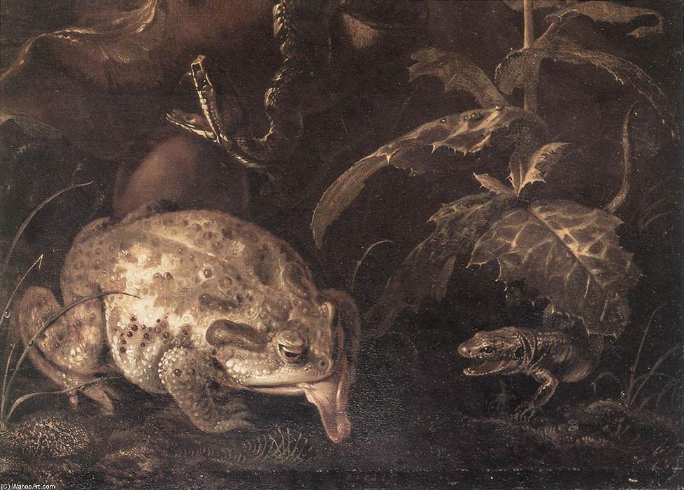 Still-life With Insects And Amphibians (detail) — Otto Marseus Van Schrieck