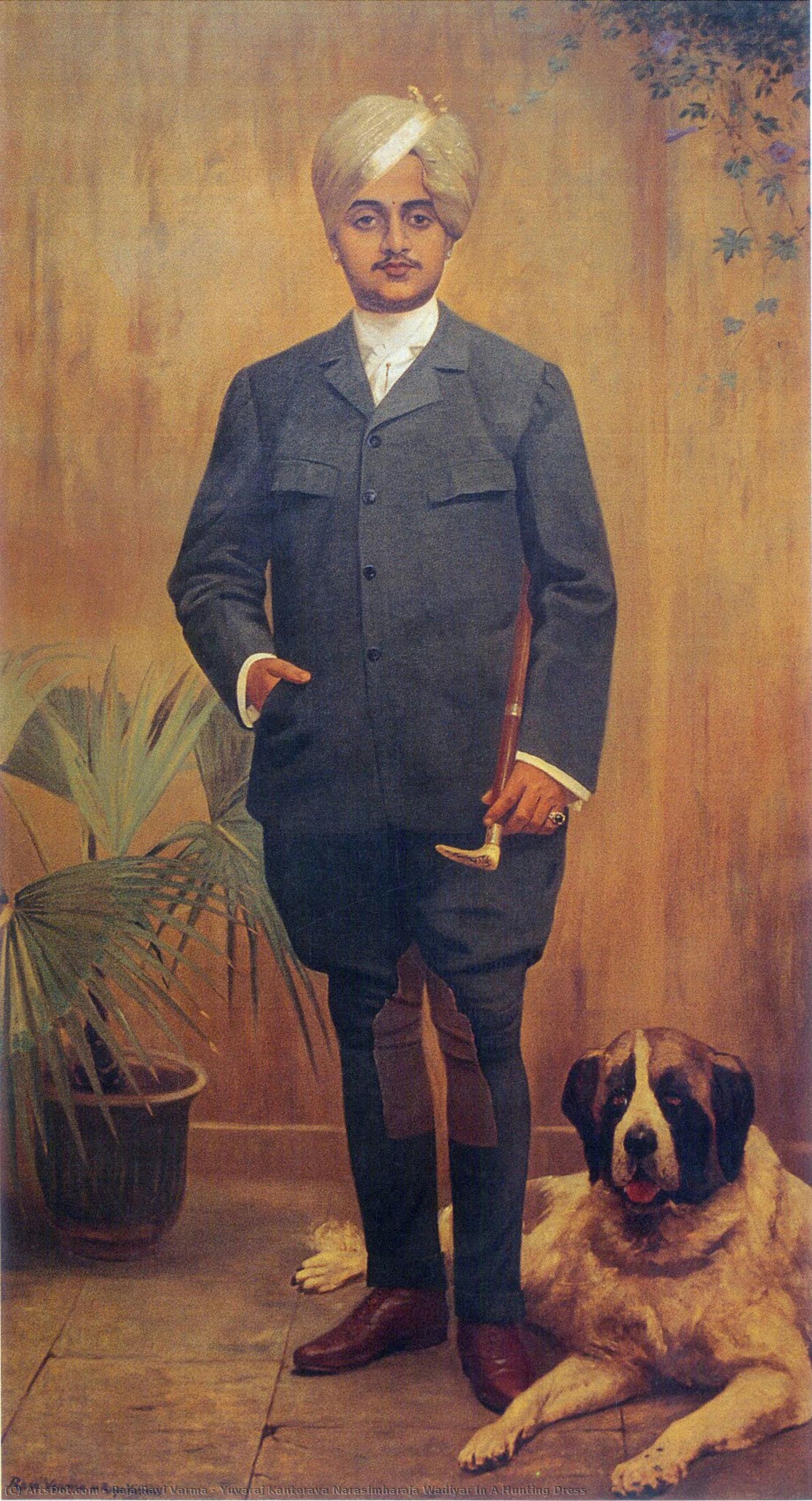 Yuvaraj Kanterava Narasimharaja Wadiyar In Jagdkleidung — Raja Ravi Varma