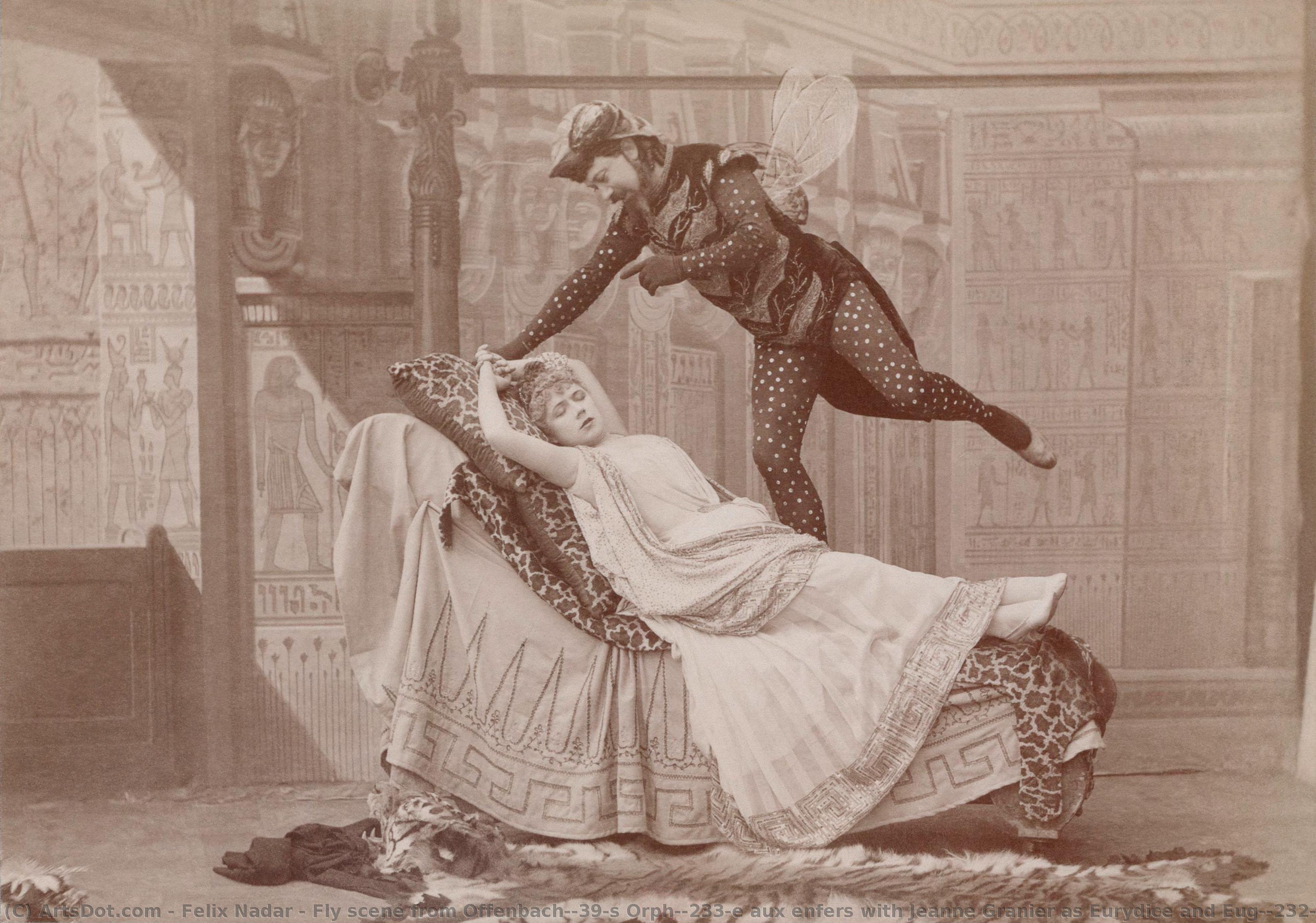Fly Scene From Offenbach's Orphée Aux Enfers With Jeanne Granier As Eurydice And Eugène Vauthier As Jupiter — Félix Nadar