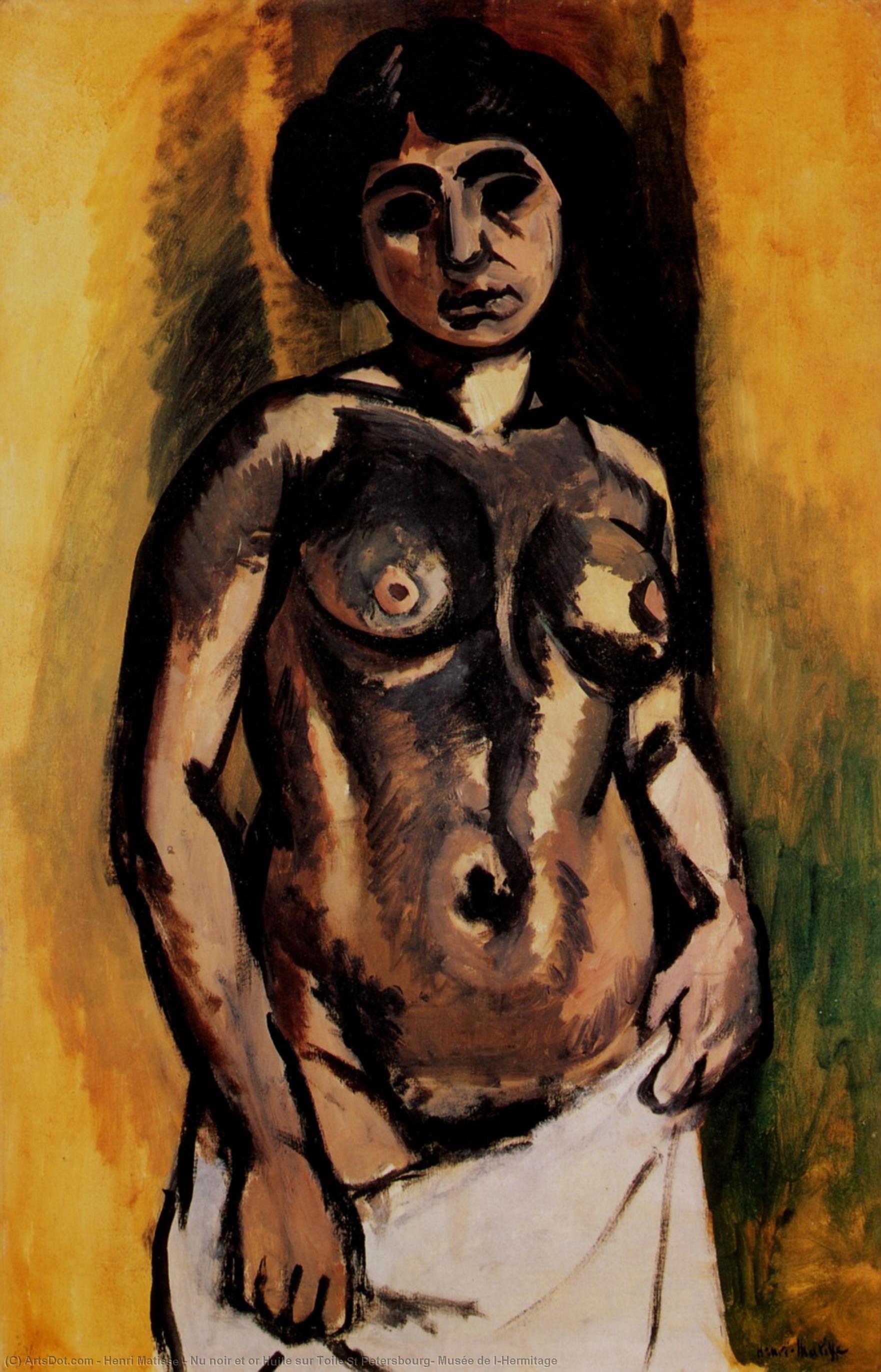 Nu Noir Et Or Huile Sur Toile St Petersbourg, Musée De L'hermitage — Henri Matisse