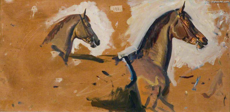 A Bay Horse In A Stable — Sir Alfred James Munnings