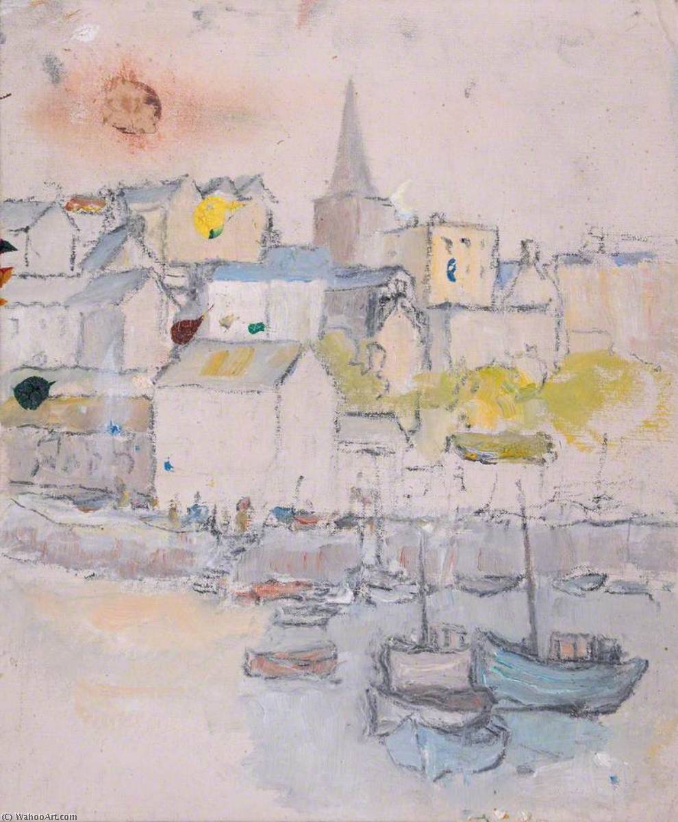 Harbour Town And Boats — Margaret Sidney Davies