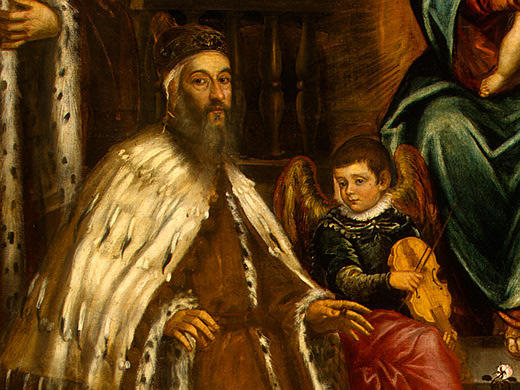 Doge Alvise I Mocenigo And Family Before The Madonna — Tintoreto