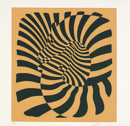 Zebras (orange) — Victor Vasarely