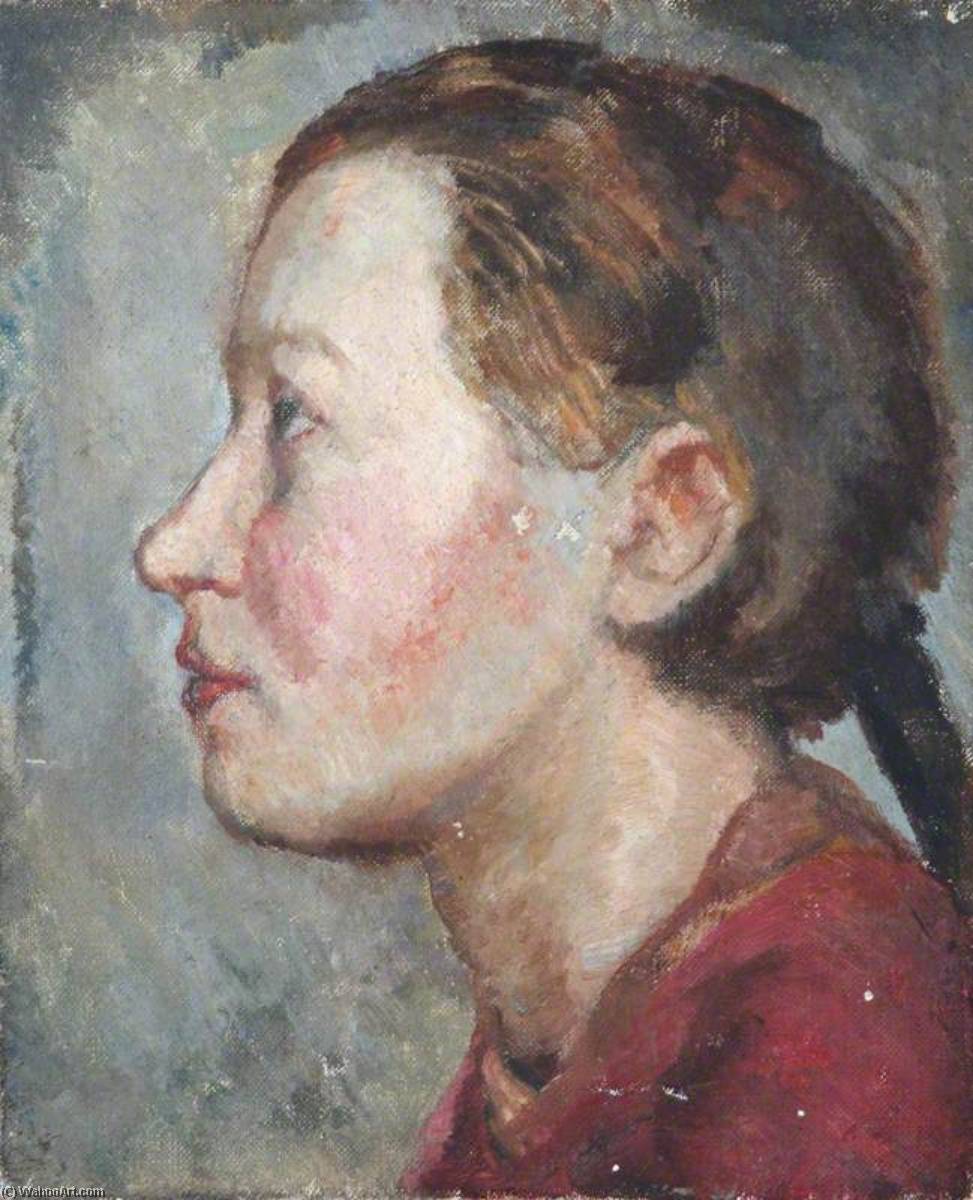Head Study Of An Unknown Young Woman In Profile — Alan Francis Clutton Brock