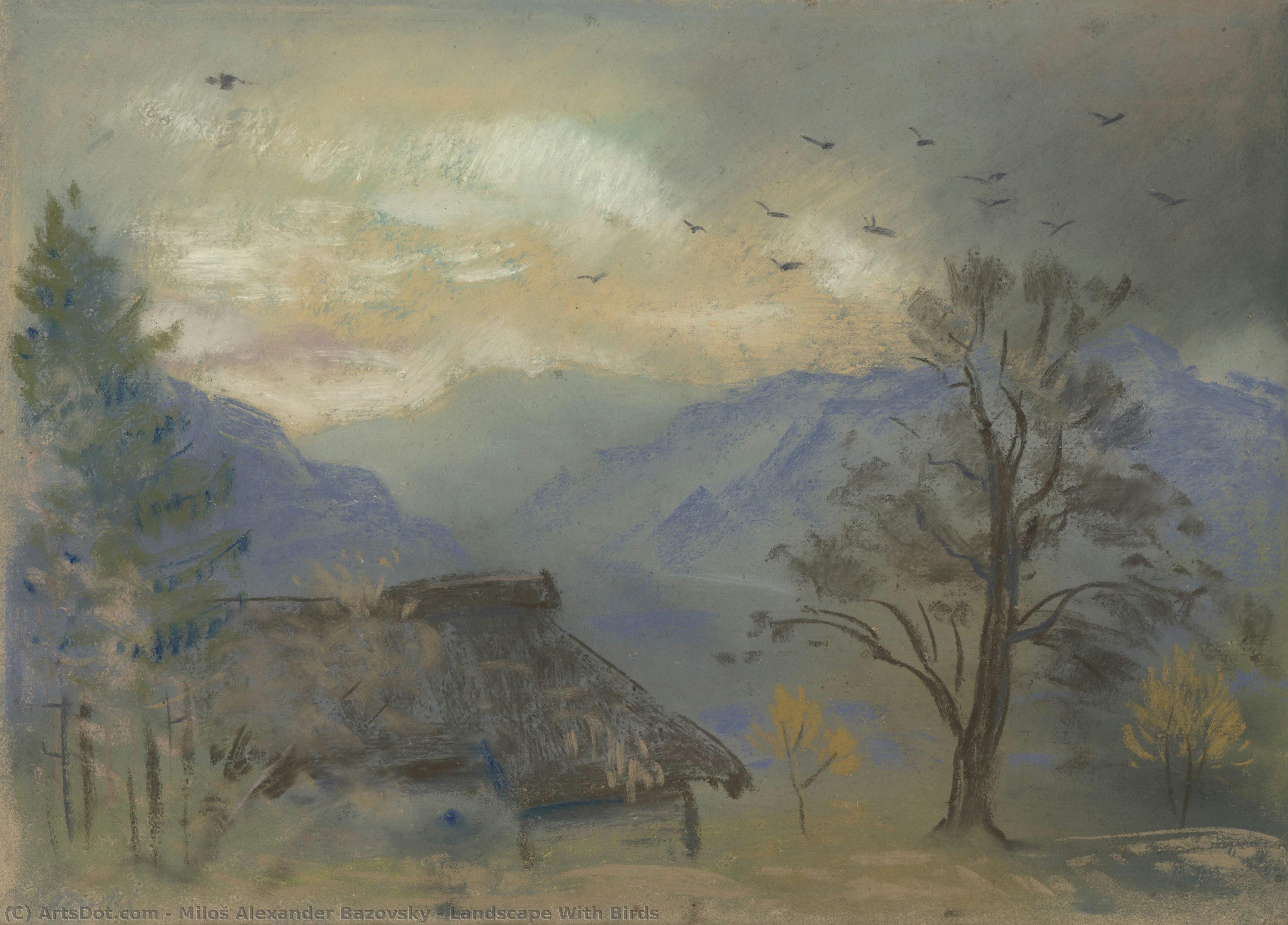 Landscape With Birds — Miloš Alexander Bazovský