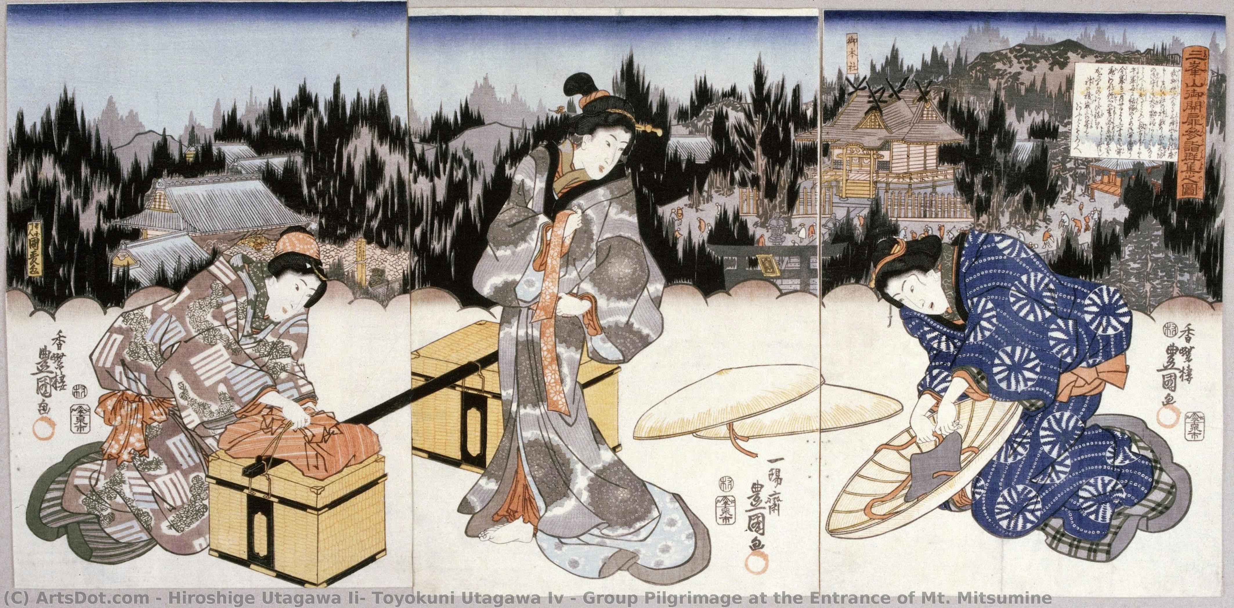 Group Pilgrimage At The Entrance Of Mt. Mitsumine — Hiroshige Utagawa Ii, Toyokuni Utagawa Iv