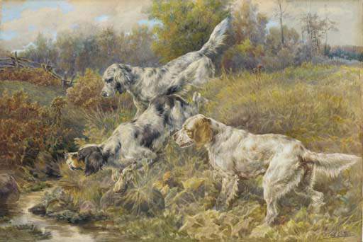 English Setters At A Stream — Edmund Henry Osthaus