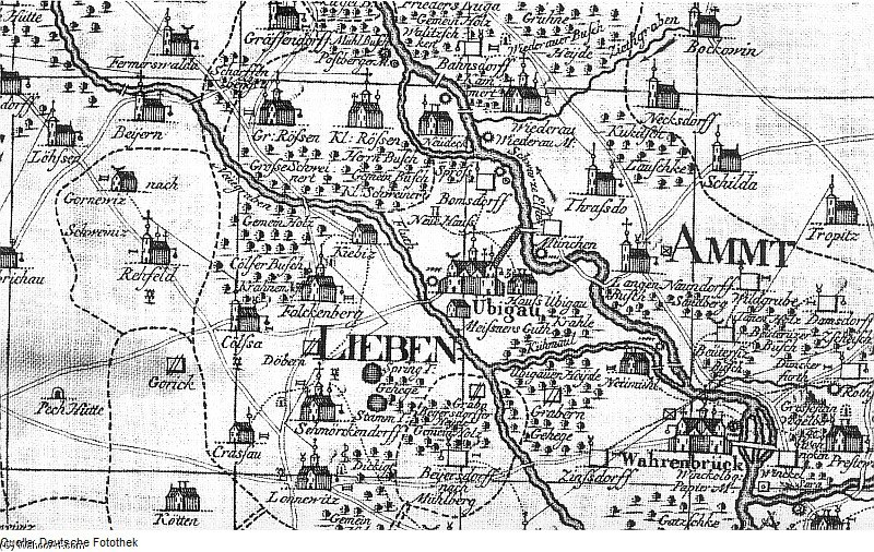 Karte Der Ämter Liebenwerda Und Schlieben Von Petrus — Pieter Schenck