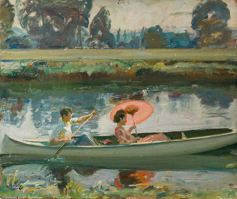Study For 'the White Canoe' - — Sir Alfred James Munnings