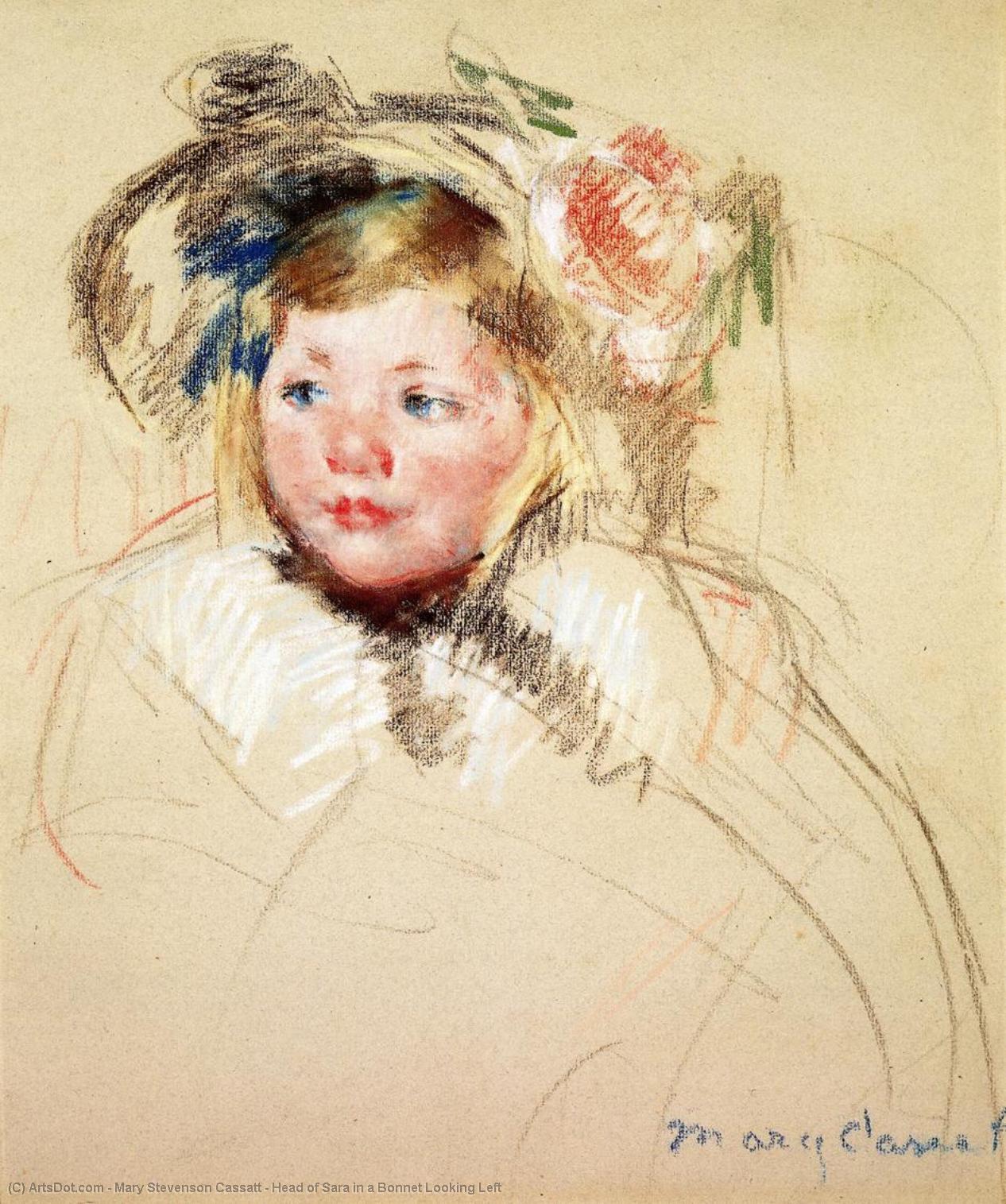 Head Of Sara In A Bonnet Looking Left — Mary Stevenson Cassatt