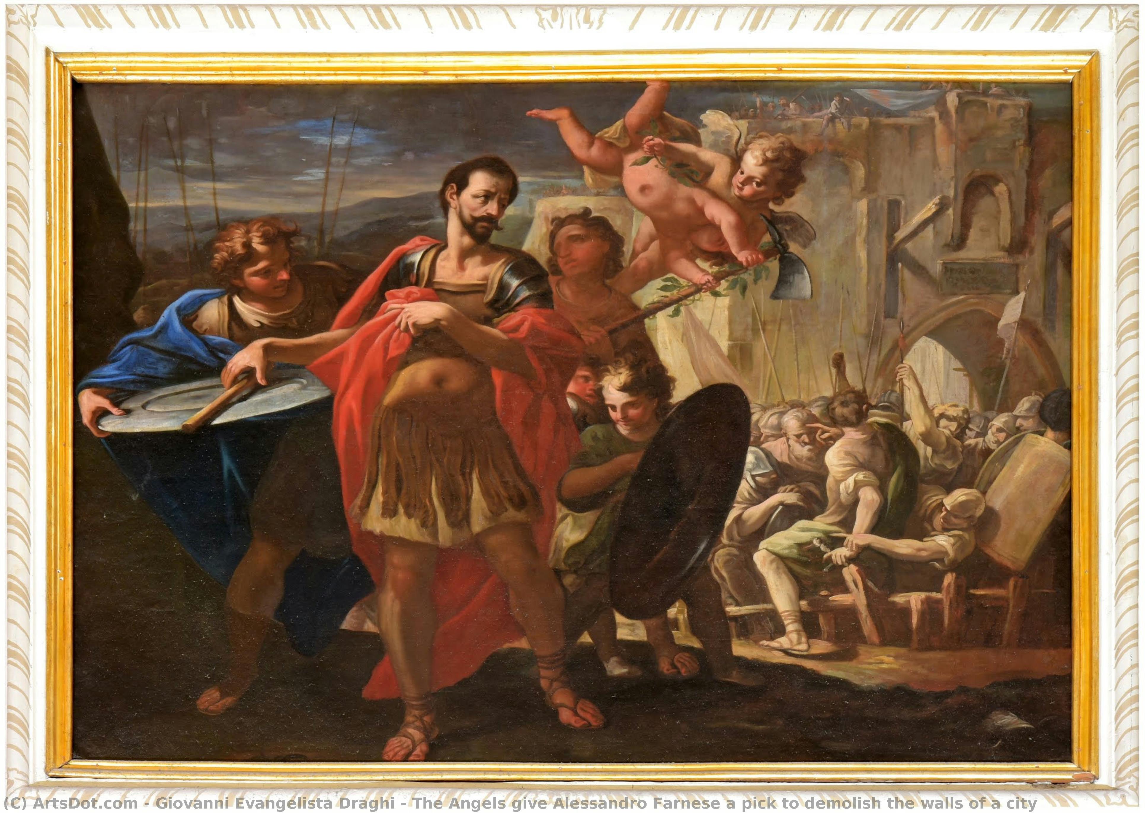 The Angels Give Alessandro Farnese A Pick To Demolish The Walls Of A City — Giovanni Evangelista Draghi