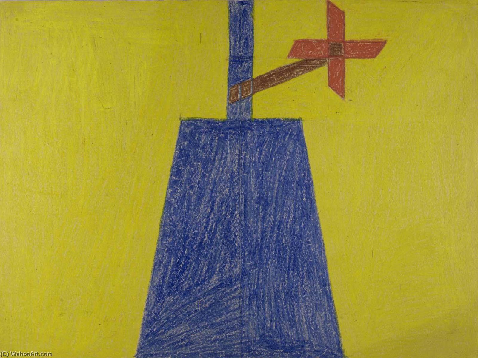 Blue Churn On Yellow — Eddie Arning