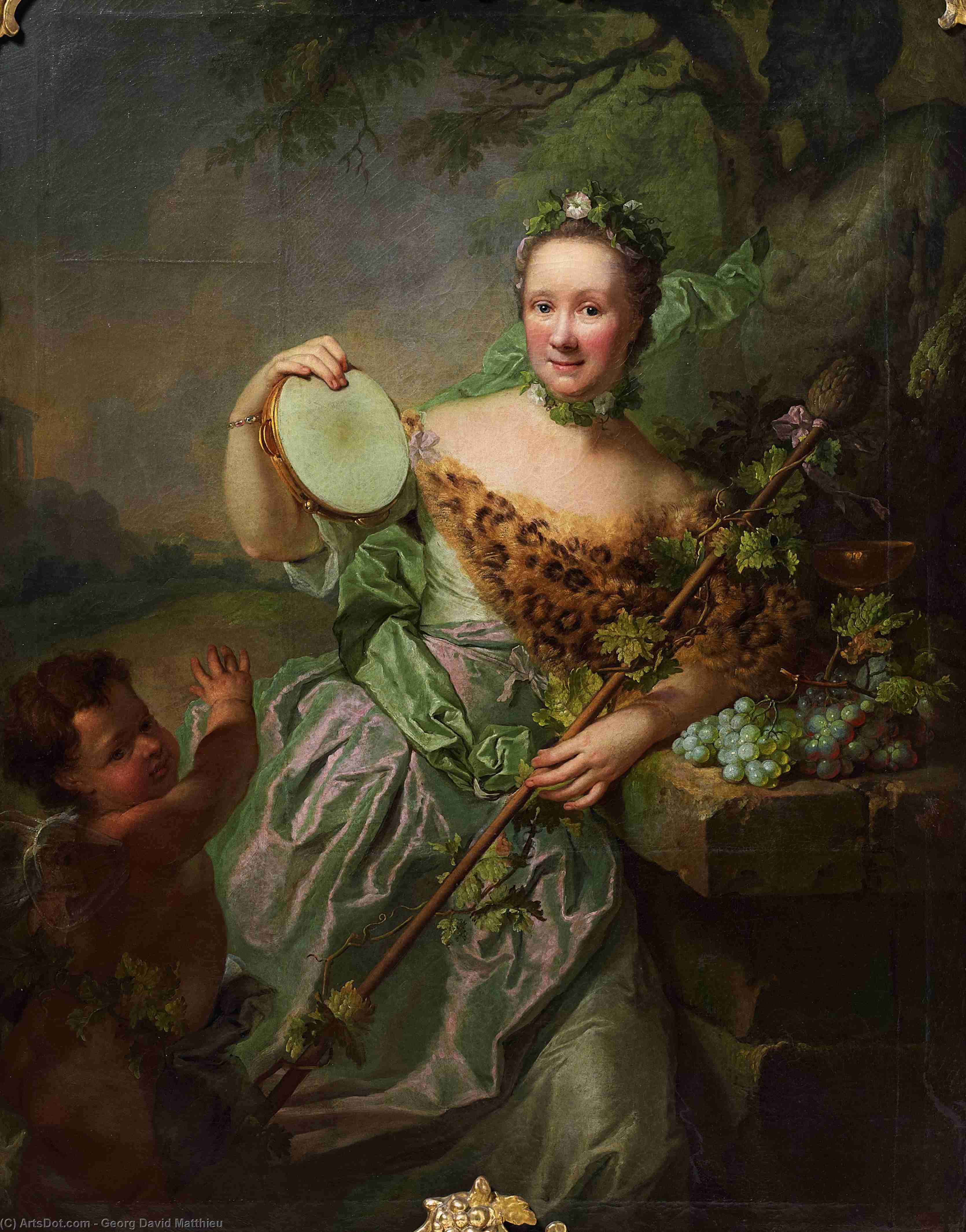 Portrait Of Anna Regina From Olthoff As Bacchantin — Georg David Matthieu