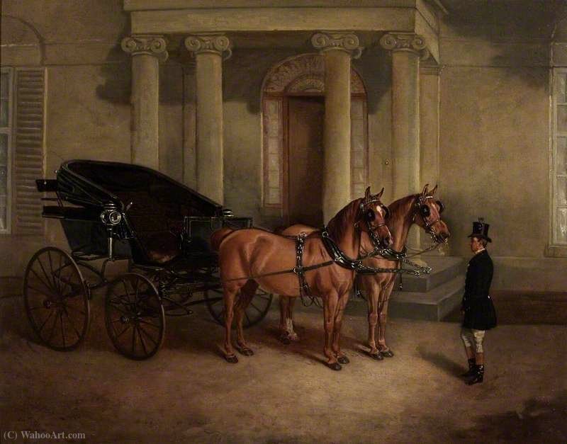 Rode Manor, Carriage And Pair At The Porch — John Alfred Wheeler