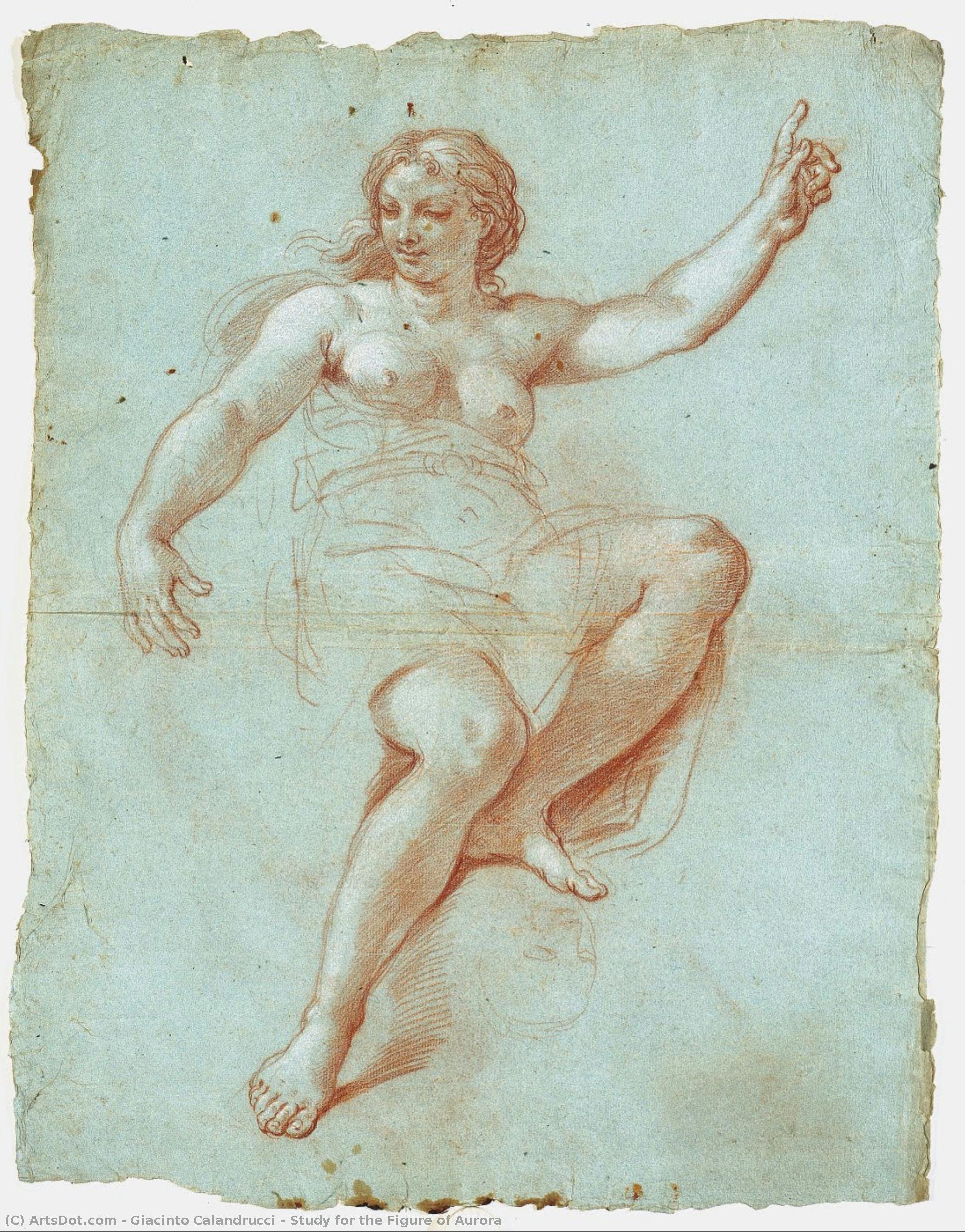 Study For The Figure Of Aurora — Giacinto Calandrucci
