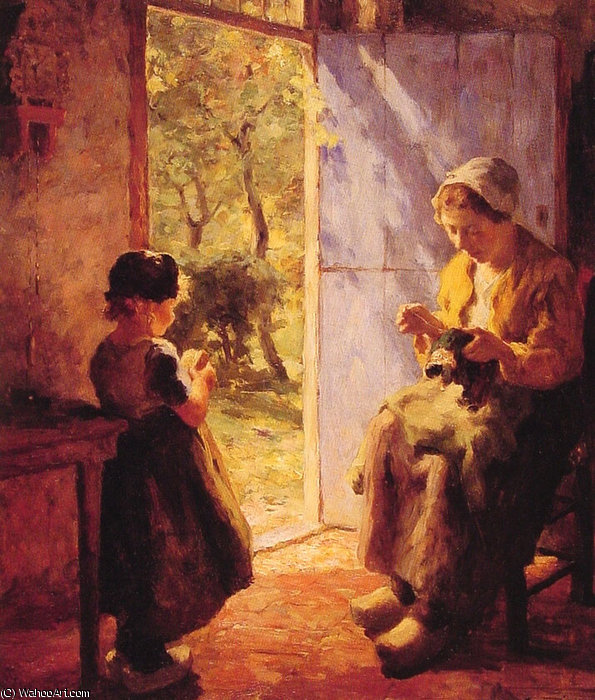 The Sewing Lesson — Evert Pieters