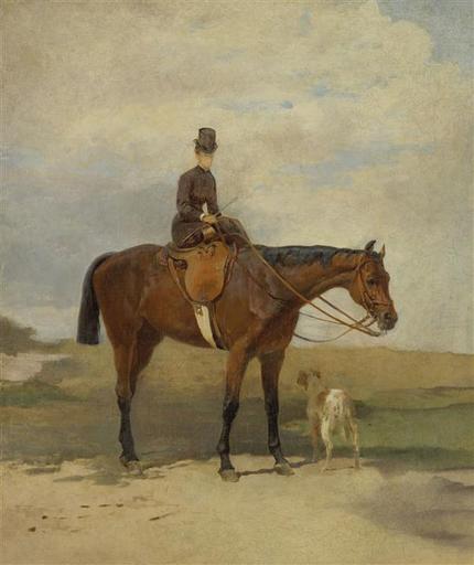 Portrait Equestre De Mme La Comtesse D'heursel — Parquet Charles Gustave