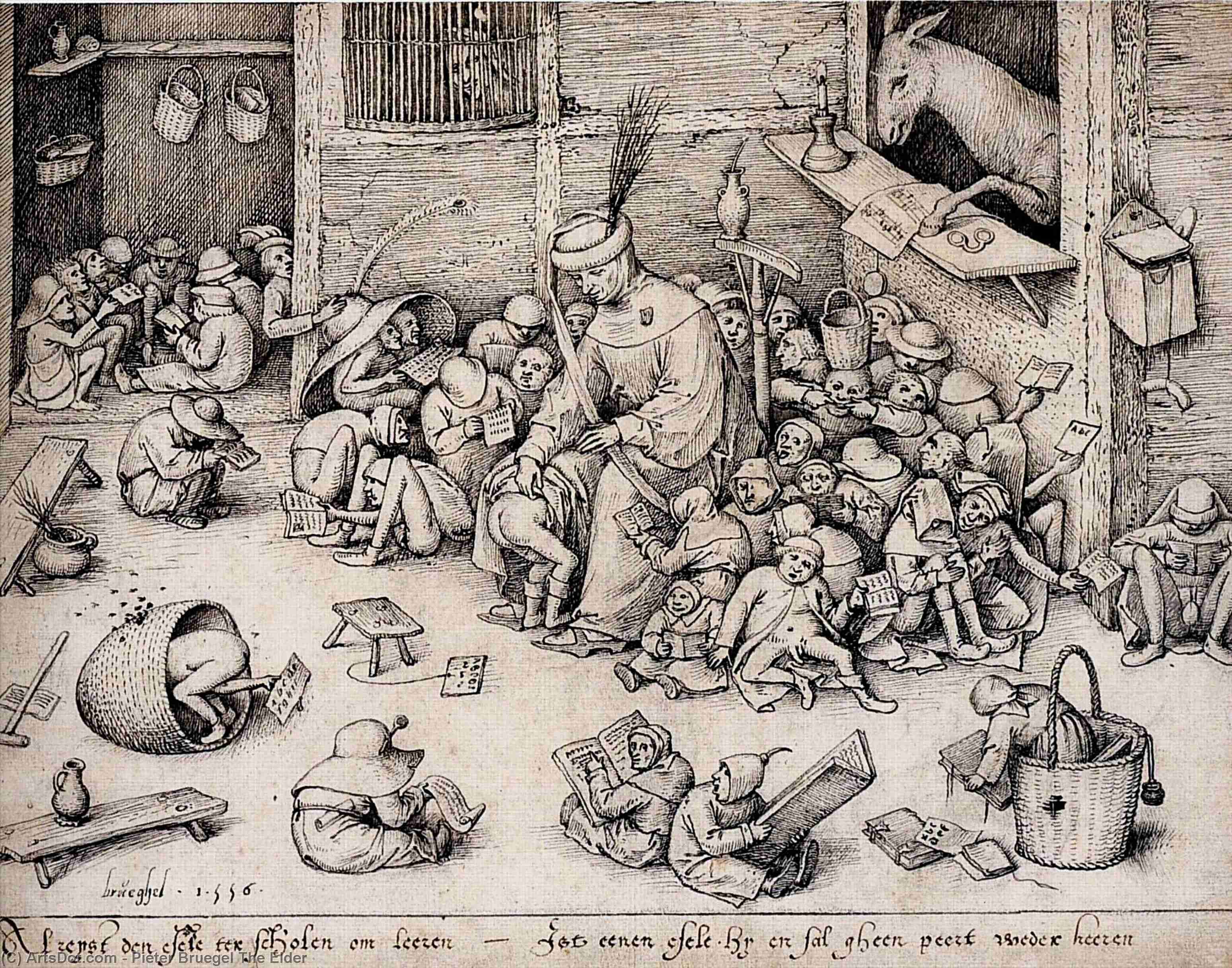 The Ass In The School — Pieter Bruegel The Elder