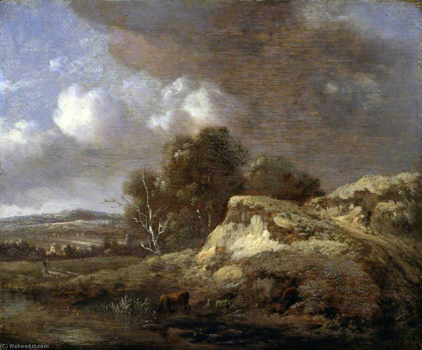 Landscape With A Cow Drinking — Ян Янсз Вийнс