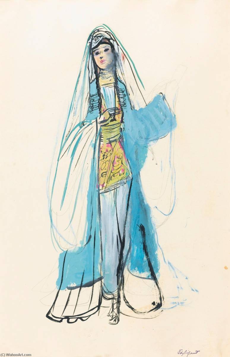 Etude De Danseuse Bédouine Femme Marocaine — Edouard Léon Louis Legrand