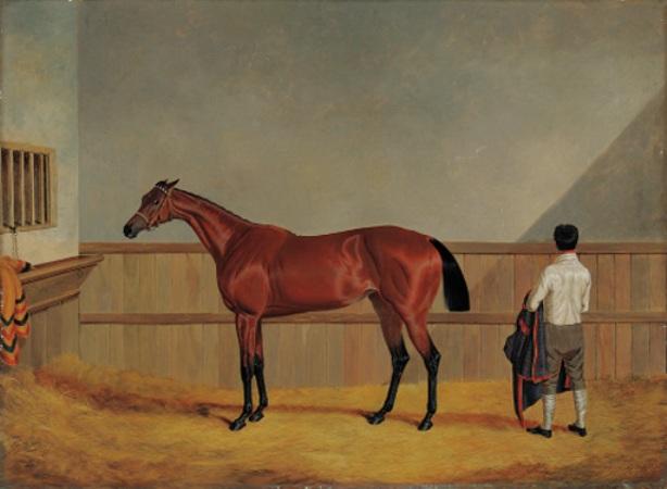 Matilda, A Bay Racehorse With Her Groom In A Loosebox — John Frederick Herring Senior