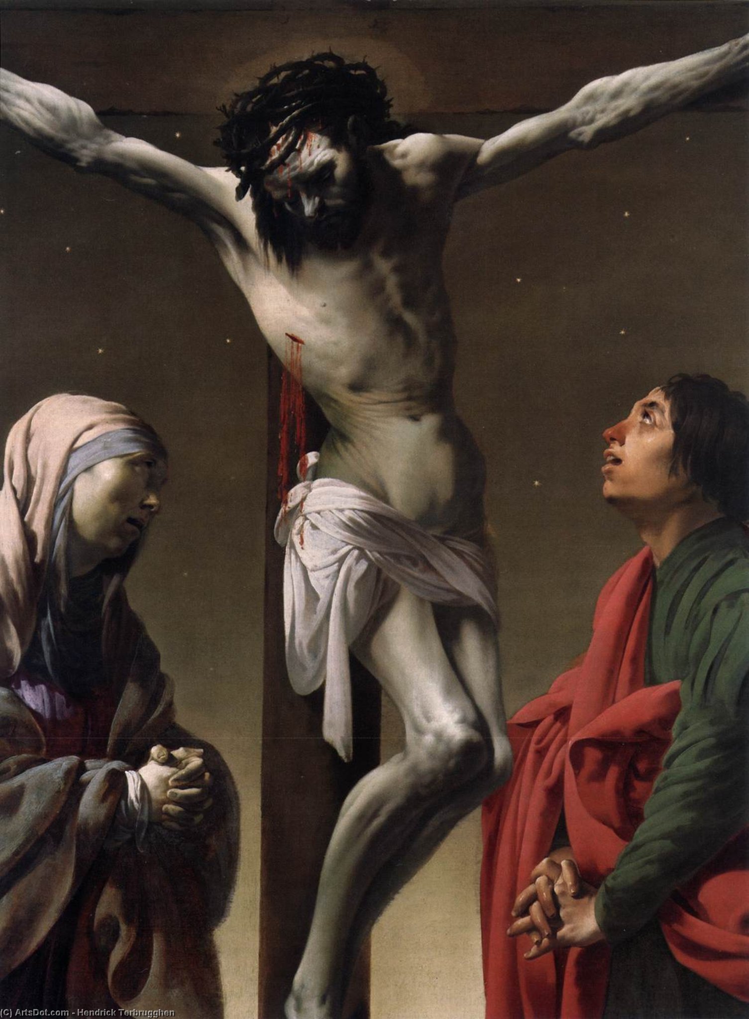 The Crucifixion With The Virgin And St John (detail) — Hendrick Terbrugghen