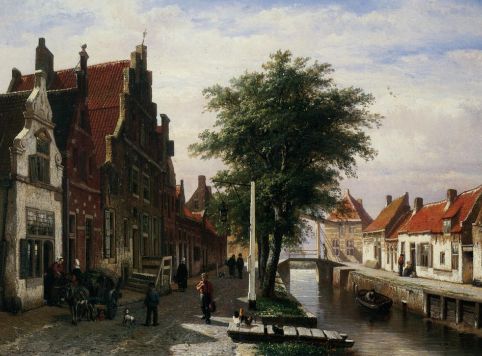 Along The Canal — Cornelis Springer
