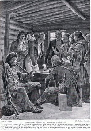 Sir George Simpson In Vancouver Island — Richard Caton Woodville