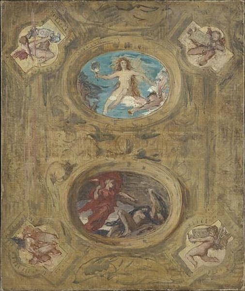 Decoration De Plafond Pour La Grande Chambre De La Cour De Cassation — Jules Elie Delauney
