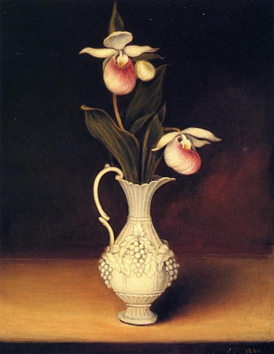 Lady Slippers In A Parian Vase — Anna Claypoole Peale