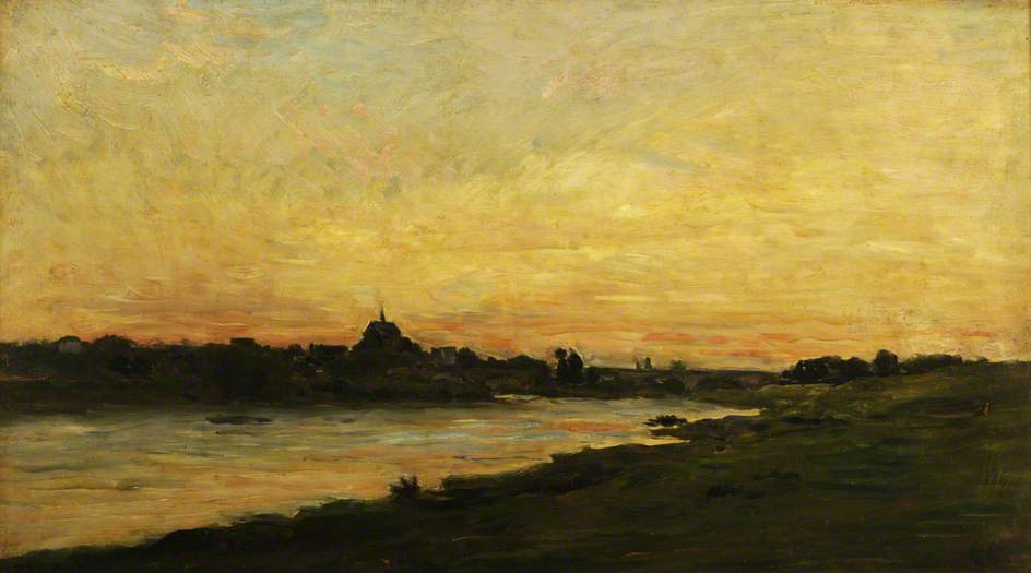 View Of The River Oise At Sunset — Šarl Fransoa Dobњији