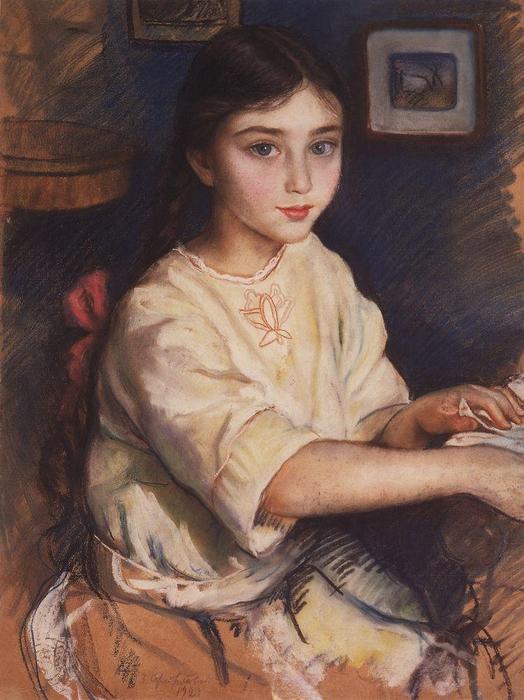 Portrait Of O.i. Rybakova In Childhood — Zinaida Serebriakova