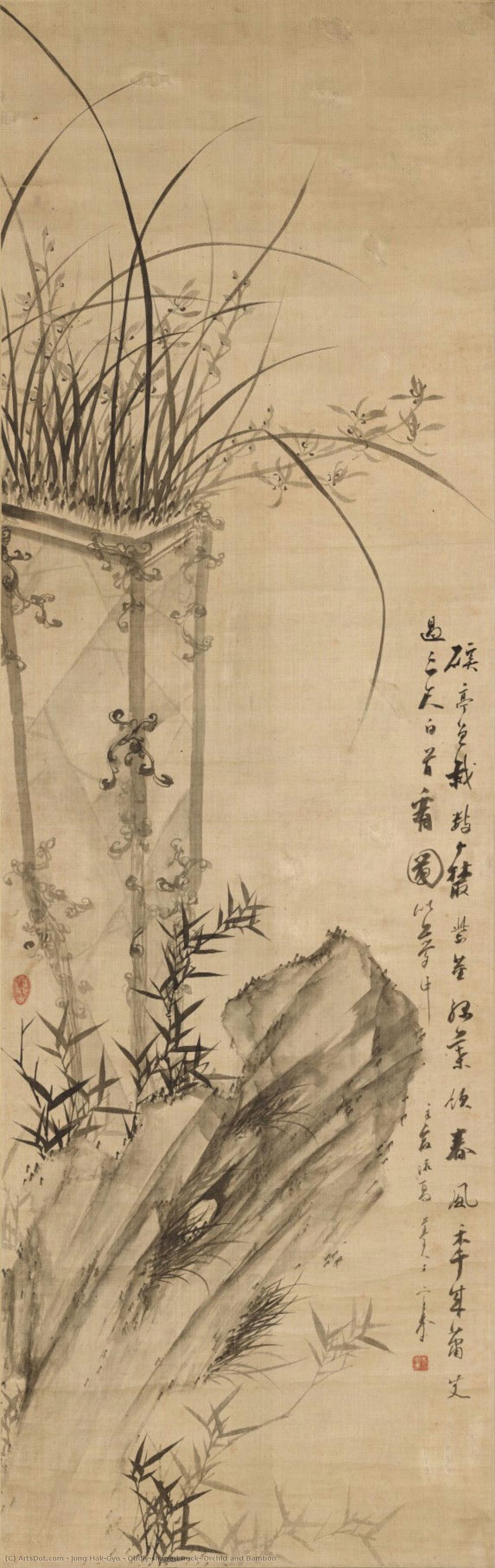 Oddly-shaped Rock, Orchid And Bamboo — Jung Hak-gyo