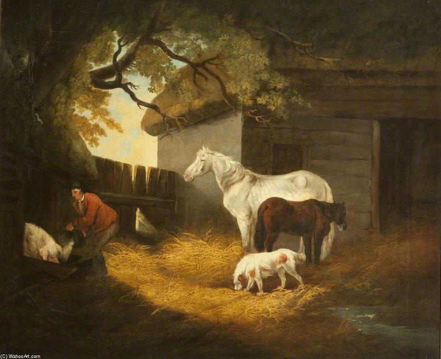 Feeding Time In The Farmyard — Джордж Морленд