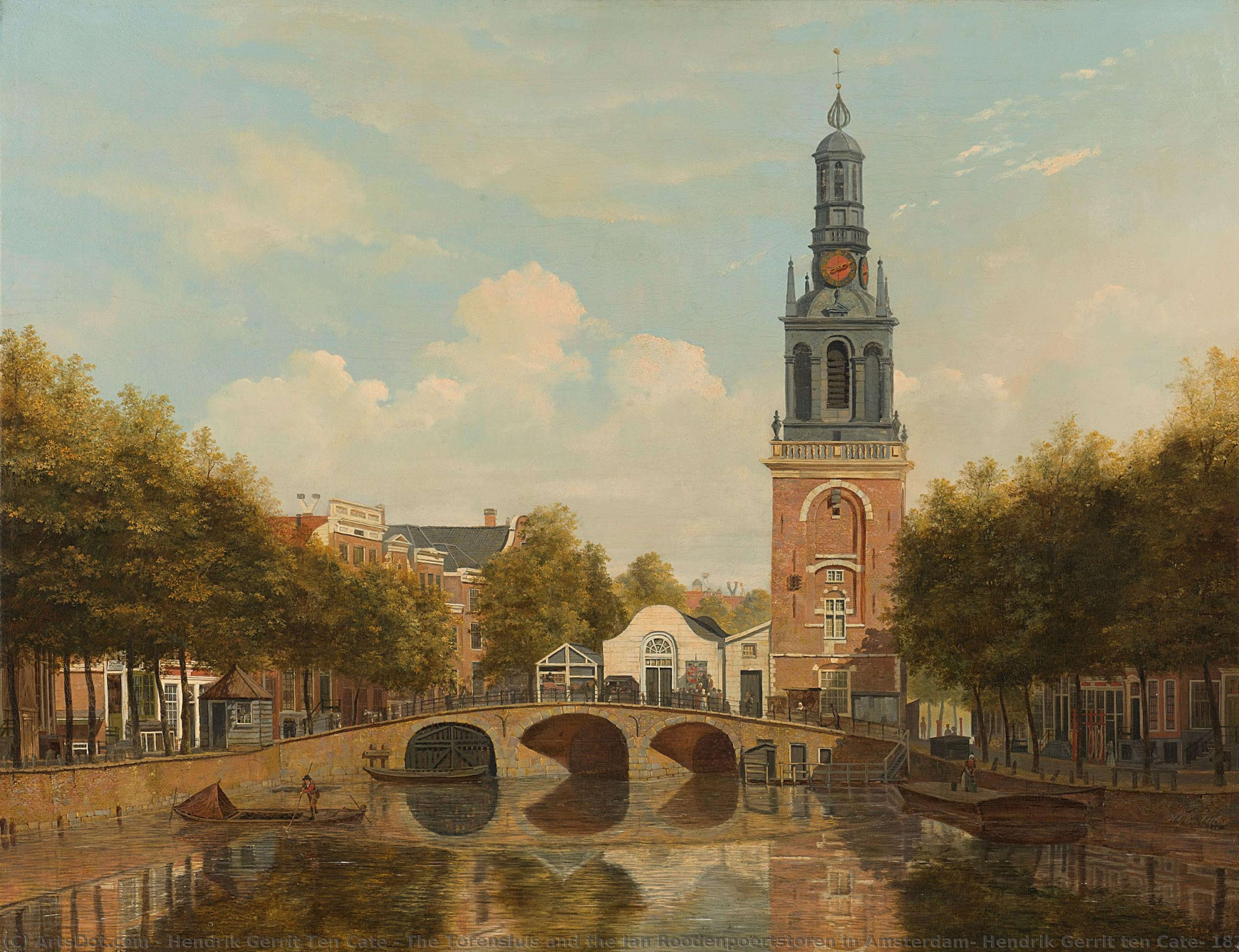 The Torensluis And The Jan Roodenpoortstoren In Amsterdam, Hendrik Gerrit Ten Cate, 1829 — Hendrik Gerrit Ten Cate