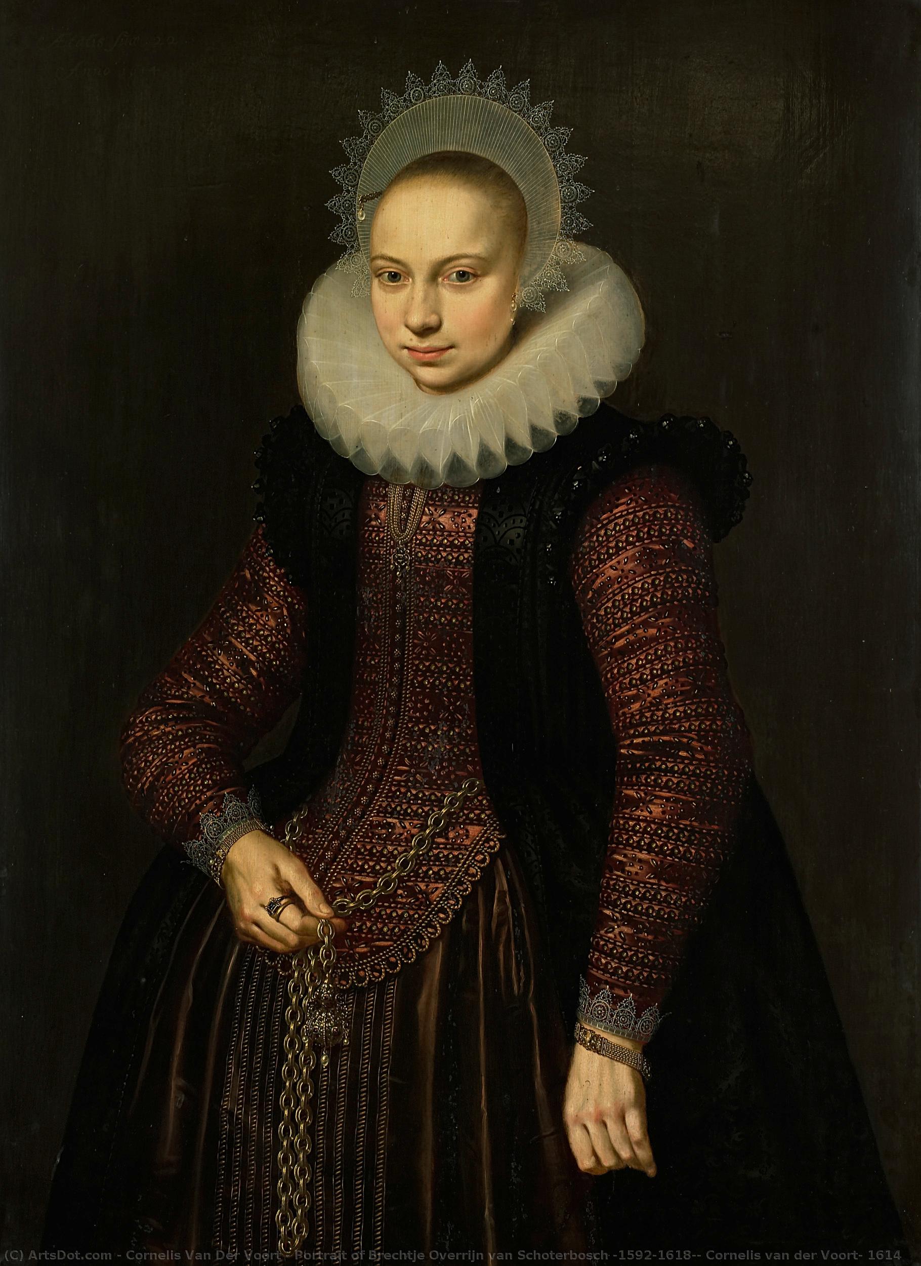 Portrait Of Brechtje Overrijn Van Schoterbosch (1592-1618), Cornelis Van Der Voort, 1614 — Cornelis Van Der Voort