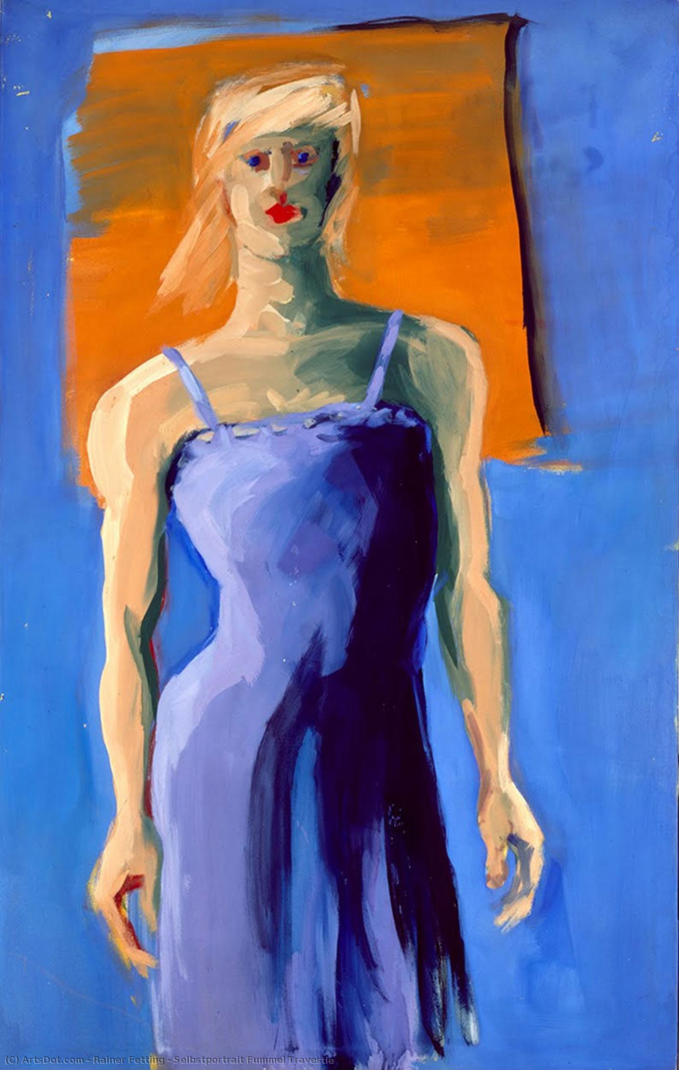 Selbstportrait Fummel Travestie — Rainer Fetting