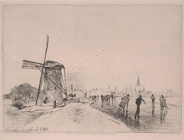 View Of The City Of Maaslins — Johan Barthold Jongkind