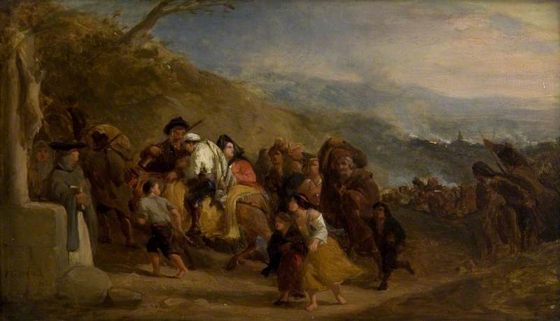 Spanish Peasants Retreating From The French Army — Frederick Trevelyan Goodall