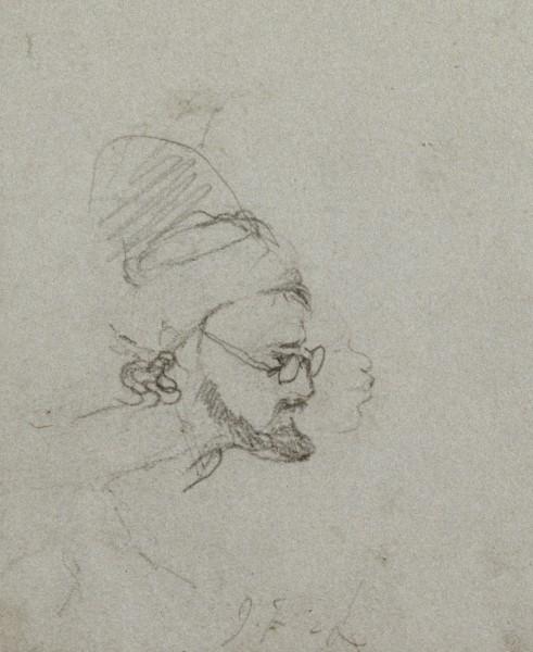 Head Of A Man In Profile — John Frederick Lewis