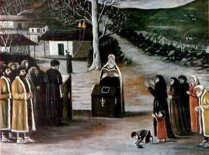 Prayer In A Village — Niko Pirosmani