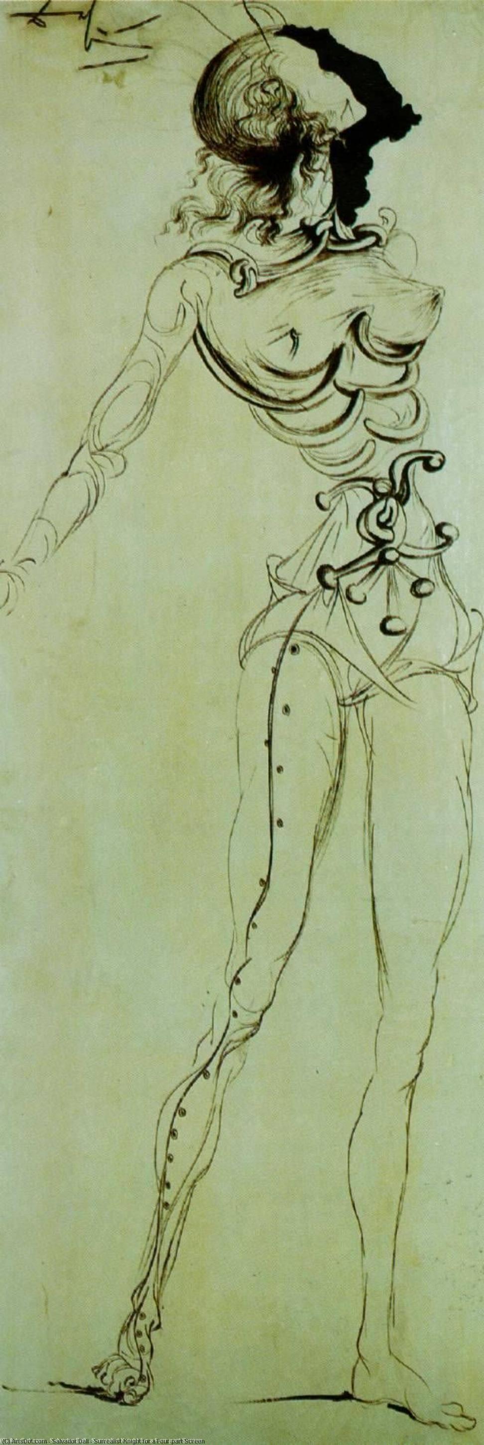Surrealist Knight For A Four-part Screen — Salvador Dalí
