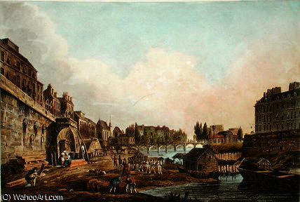 View Of The Seine From Beneath An Arch Of Pont — John Claude Nattes