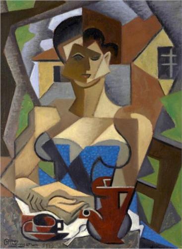 Femme Assise, En Robe Bleue — Jean Dominique Antony Metzinger