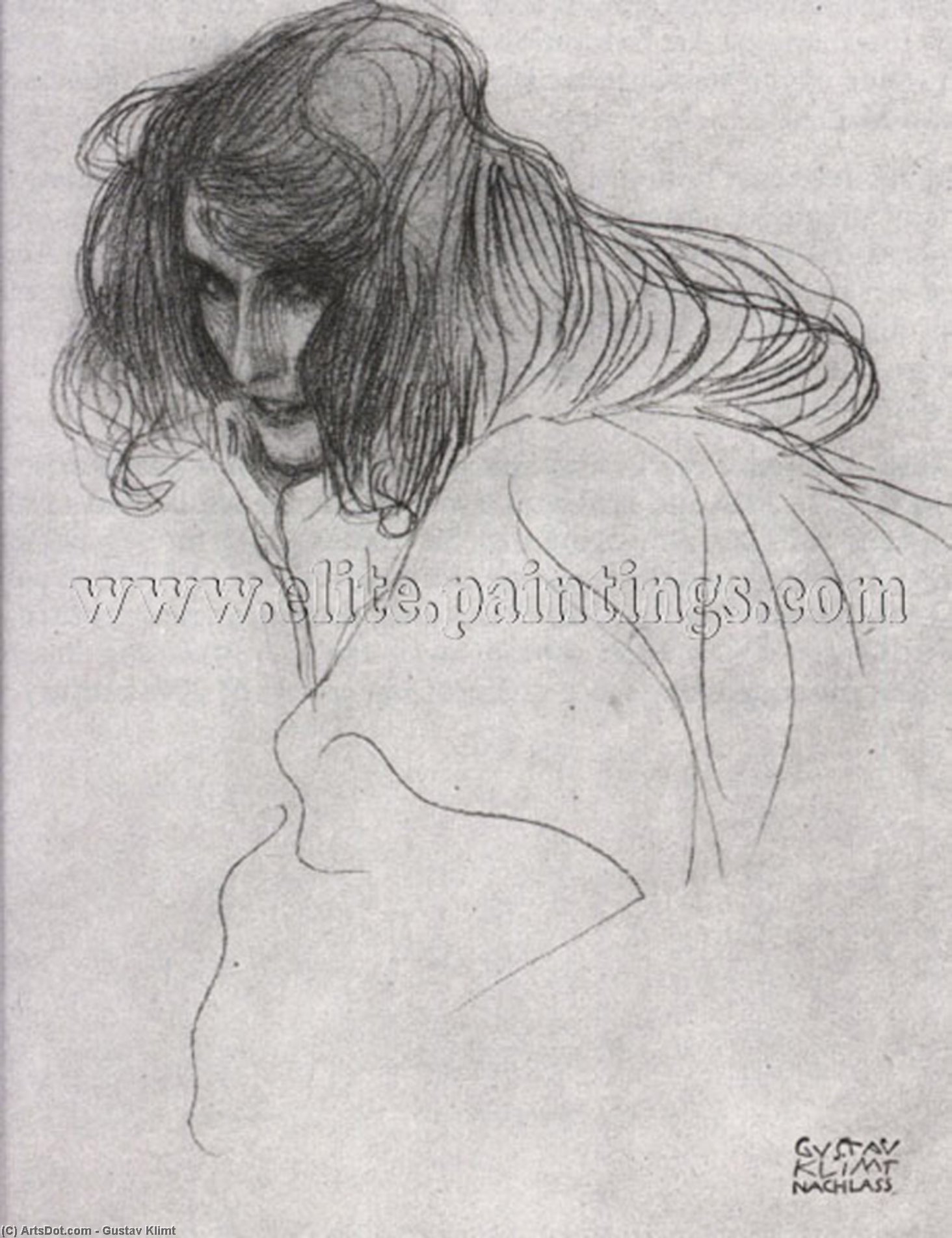 Study For 'lewdness' From The Beethoven Frieze — Gustav Klimt